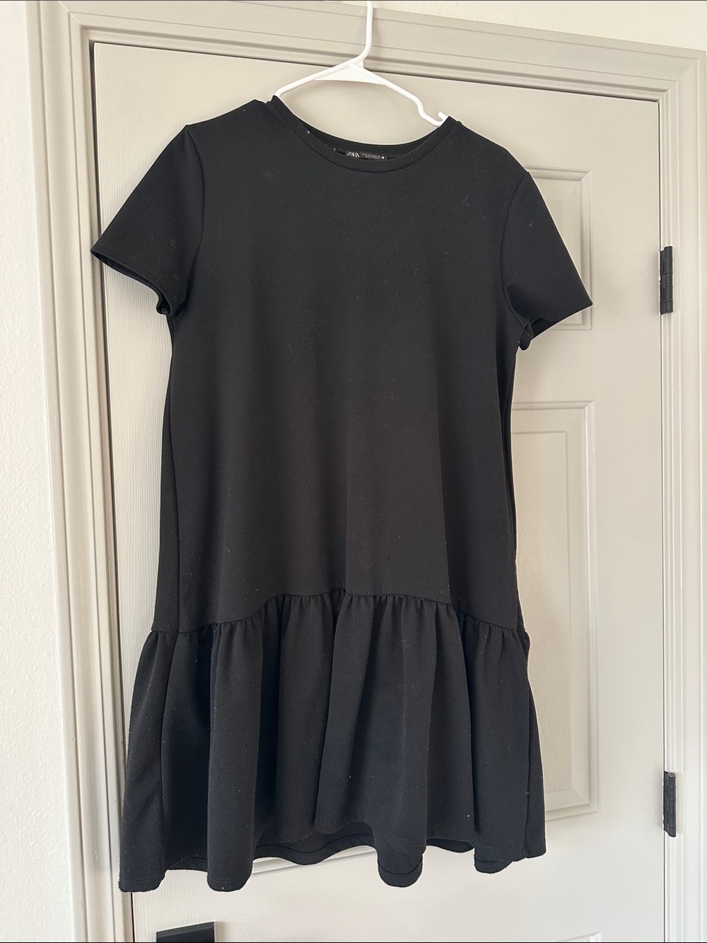 Zara black drop waist dress